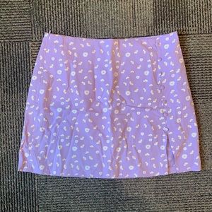 Lilac flower print mini skirt, XL